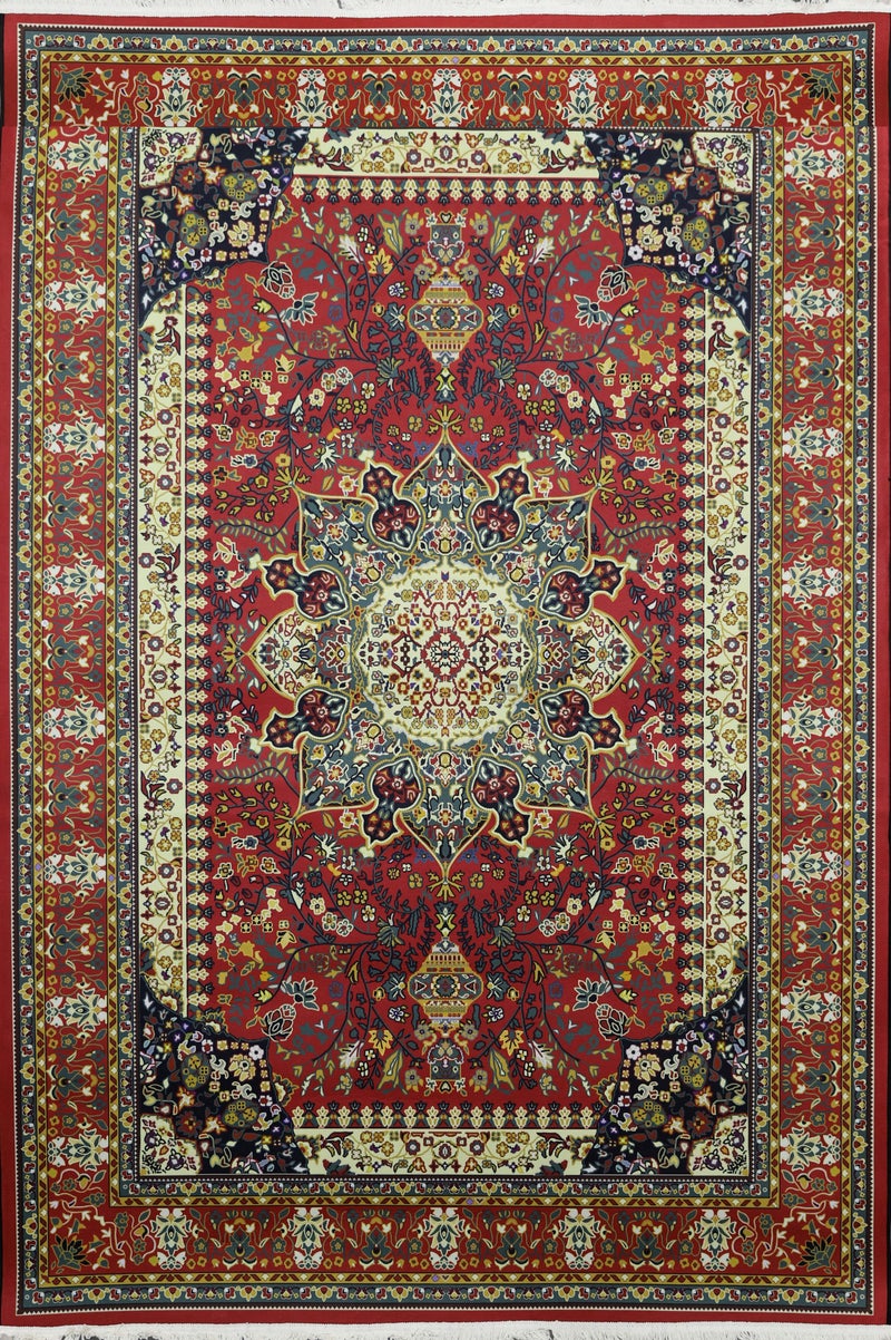 Alkaffary Afrah Al Hanaa Area Rug, Heritage Design with Elegant Patterns, Elegant Patterns, High-Quality Materials, 165x260 cm, Red - Image 1
